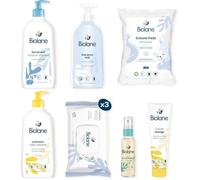 Biolane - Kit Naissance Premiers Jours - Bebe - 216 Lingettes - Eau Pure - Gel Lavant - Liniment - Creme Change - Coffret Bebe - Pea Multicolore