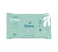 Biolane - Lingette bebe à l'eau Bio - 54 Lingettes Naturelles et BIO Composées à 99% d’Eau pour tout le Corps de Bébé- Utilisables dès la Naissance - Peaux Sensibles - Fabriqué en France
