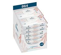 BIOLANE - Lingettes au lait de toilette - 864 Lingettes bebe pour le change - Dès la naissance - Lot de 12 paquets de 72 lingettes - Nettoient et Apaisent en douceur - Fibres végétales