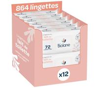 BIOLANE - Lingettes au Lait de Toilette - 864 lingettes - Lot de 12x72