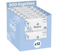 BIOLANE - Lingettes bébé à l'eau - 900 Lingettes - Lot de 12x75