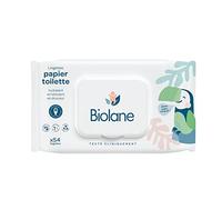 BIOLANE - Lingettes Bébé Papier Toilettes Jetables x54 - Nettoyage Quotidien - Peaux Sensibles - Qualité Française