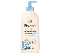 BIOLANE - Shampooing Nourrissant Bébé - Cheveux Secs et Bouclés - 350ml | Hydrate et Assouplit les cheveux, Démêle efficacement, 96% d'Origine Naturelle, Fabriqué en France