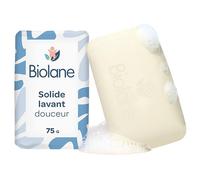 BIOLANE - Solide Lavant Douceur Bébé - Sans Savon - Corps & Cheveux 75g | Nettoie en douceur, corps et cheveux, 95% d’Origine Naturelle, Fabriqué en France