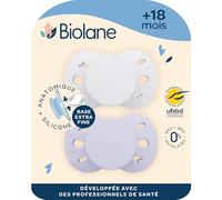 BIOLANE - Tétines Anatomiques 18 Mois+ - Sucettes Lilas Bicolore