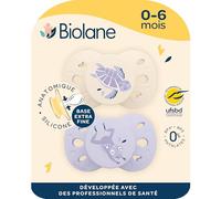 BIOLANE - Tétines Anatomiques Animaux 0-6 Mois - Sucettes Lilas & Beige