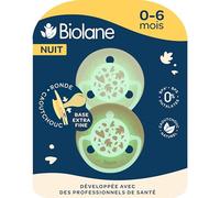 BIOLANE - Tétines Rondes de Nuit 0-6 Mois - Sucettes Beige & Marron
