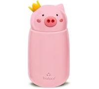 Bioloco Gourde isotherme en acier inoxydable pour enfant Motif cochon 350 ml