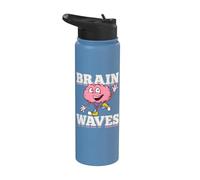 Biologie Ondes cérébrales Jeu de mots drôle Évolution humaine Théorie Science Stainless Steel Insulated Water Bottle