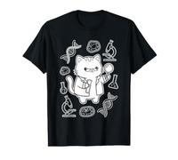 Biologiste Kawaii Cat Science Biologie Professeur T-Shirt Graphique avec Valeur