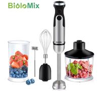 BioloMix 1200W 5-en-1 mélangeur à main par Immersion mélangeur hachoir à viande végétal 800ml hachoir fouet 600ml tasse de Smoothie