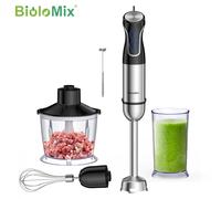 BioloMix 1500W 5 en 1 mélangeur à main à immersion avec lame en acier inoxydable 304 pour purée de smoothies et préparation des aliments pour bébés HB-3315