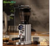 BioloMix Broyeur à fraises conique professionnel 48 réglages réglables avec support amovible pour goutte à goutte expresso et presse française CG210 N CM7008NEW