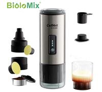 BioloMix - cafetière Portable 3 en 1, USB/12V, pour expresso de voyage, pour dosettes Nespresso Dolce Gusto et café en poudre Black
