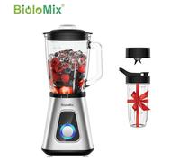 BioloMix Mélangeur professionnel 1300 W pot en verre 1 5 L et gobelet 600 ml pour préparations de smoothies et sauces