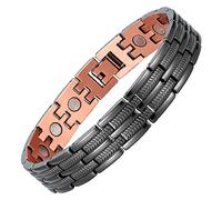 BioMag Bracelet en cuivre pour homme - Bracelet magnétique en cuivre pur à 99,9% avec aimants en néodyme puissants - Réglable - Coffret cadeau (avec outil de mesure)