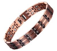 BioMag Bracelet magnétique en cuivre pour hommes pour soulager l'arthrite et la douleur, bracelets de thérapie Bracelet manchette en cuivre pur massif, taille ajustable avec boîte cadeau, 22 cm