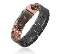 BioMag Bracelet magnétique pour homme en cuivre pur 99,99 % - Bracelet de thérapie magnétique avec outil de réglage de la taille gratuit pour une longueur de poignet individuelle