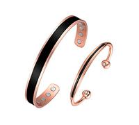 BioMag Bracelets en cuivre pour femme, bracelet magnétique en cuivre pur avec aimant de 3500 Gauss, cadeau de bijoux réglable de 17,3 cm, 2 pièces