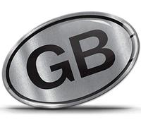 Biomar Labs® 1 x 3D Flexible Autocollant Sticker Argente Royaume-Uni Drapeau UK Union Jack Flag Grande Bretagne GB Britanique pour Car Voiture Motocyclette Fenêtre Vélo KS 180 Z*