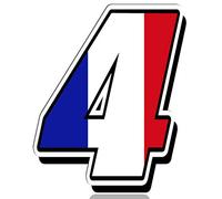 Biomar Labs® 1 x PVC Autocollant Drapeau National France Le Français Sticker Départ Numéro 4 Course Racing Auto Motocross Motorsport Tuning N 244
