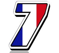 Biomar Labs® 1 x PVC Autocollant Drapeau National France Le Français Sticker Départ Numéro 7 Course Racing Auto Motocross Motorsport Tuning N 247