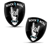 Biomar Labs 2 x 3D Flexibles Autocollant Badge Stickers Drapeau Rock and Roll Le signe Heavy Metal KS 18