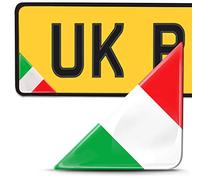 Biomar Labs® 2 x 3D Flexibles Autocollant de Plaque Immatriculation Personnalisable Badge Drapeau Italien Emblème Voiture Auto Moto Casque Tuning F 135