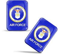 Biomar Labs® 2 x 3D Flexibles Autocollant Drapeau Stickers États Unis Aviation Américaine US Air Force Flag America Adhésif pour Décoration Car Voiture Fenêtre Auto Moto Tuning