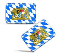 Biomar Labs® 2 x 3D Flexibles Autocollant Stickers Drapeau Bayern Bavaria Deutschland Allemagne Voiture Auto Moto Tuning F 69