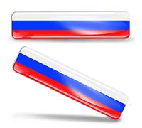 Biomar Labs® 2 x 3D Flexibles Autocollant Stickers Drapeau Russie Russia Flag Adhésif pour Décoration Car Voiture Auto Moto Tuning F 19