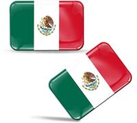 Biomar Labs® 2 x 3D Flexibles Autocollant Stickers Mexique National Drapeau Mexicain Flag Mexico MX Adhésif pour Décoration Voiture Fenêtre Porte Auto Moto Tuning F 120
