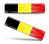 Biomar Labs® 2 x 3D Flexibles Autocollant Stickers National Drapeaux Belgique Belge Belgium A F 2