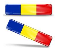 Biomar Labs® 2 x 3D Flexibles Autocollant Stickers National Drapeaux La Roumanie Le Roumain Romania F 18