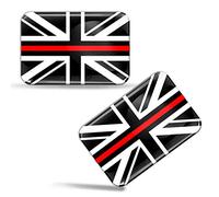Biomar Labs® 2 x 3D Flexibles Autocollant Stickers National Drapeaux Royaume-Uni UK Thin Red Line F 53