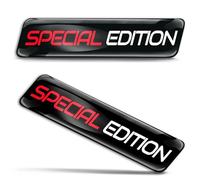 Biomar Labs 2 x 3D Gel Autocollants Silicone Badge Embleme Voiture Moto Casque Vélo Fenêtre Téléphone Noir Blanc Rouge Édition spéciale Special Edition KS 118