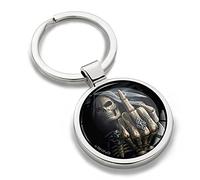Biomar Labs® 3D Metal Porte-clés Skull Middle Finger Crâne Majeur MГ©dius Tête de Mort Cadeau pour Homme et Femme KK 161