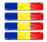 Biomar Labs® 4 x 3D Flexibles Autocollant Stickers National Drapeaux La Roumanie Le Roumain Romania F 18