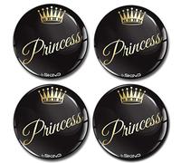 Biomar Labs® 4 x 50mm Autocollant 3D en Silicone pour Cache-Moyeu, Enjoliveurs, Centre de Roue Caches Emblème Princess A 5150 Z*