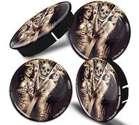 Biomar Labs® 4 x 60mm 3D Enjoliveurs Cache-moyeu pour Jante Moyeu de Roue Centre Hub Caps Punisher Skull Poker Cards C 46