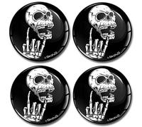 Biomar Labs® 4 x 70mm Autocollant 3D en Silicone pour Cache-Moyeu, Enjoliveurs, Centre de Roue Caches Emblème Heavy Metal A 2770