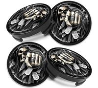 Biomar Labs 4 x Cache Moyeux, Compatible avec Ford Enjoliveur, Capuchon de Centre de Roue 54 mm 6M211003 pour Alliage Jantes Crâne Skull CF 17