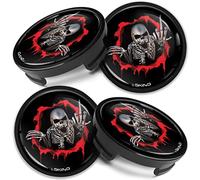 Biomar Labs 4 x Cache Moyeux, Compatible avec Ford Enjoliveur, Capuchon de Centre de Roue 54 mm 6M211003 pour Alliage Jantes Crâne Skull CF 10