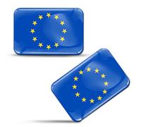 Biomar Labs Lot de 2 autocollants 3D en silicone avec drapeau de l'Union européenne en forme de dôme pour voiture moto casque F 244 Neuf