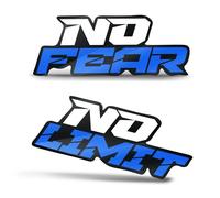 Biomar Labs® Lot de 2 Autocollants en Vinyle pour Voiture, Moto, vélo, Casque, fenêtre, Tuning, No Fear No Limit Bleue B 23