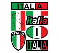 Biomar Labs® Lot de 7 autocollants en vinyle pour voiture - Drapeau italien - Drapeau italien - Pour voiture, moto, vélo, scooter, fenêtre D 70