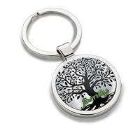 Biomar Labs® Nickel Métal Porte-clés Boite Cadeau Accessoires pour Homme et Femme Bijou Couleur Argent Arbre de la Vie Famille KK 194