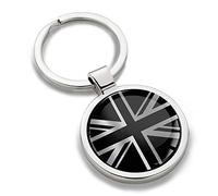 Biomar Labs® Nickel Métal Porte-clés Boite Cadeau Accessoires pour Homme et Femme Drapeau National Britannique Royaume-Uni UK GB Union Jack Argent KK 277
