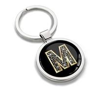 Biomar Labs® Porte-clé Lettres A-Z Initiales Personnalisable de L'alphabet Alphabet Accessoires Homme Femme Cadeau Lettre M Or KK 65