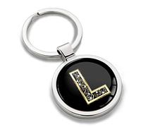 Biomar Labs® Porte-clé Lettres A-Z Initiales Personnalisable de L'alphabet Alphabet Accessoires Homme Or Femme Cadeau Lettre L KK 64